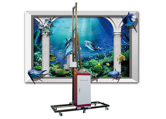 CMYKW UV Ink 120W 3D Wall Printer Robot 10" Touch Screen Synthetic Ink